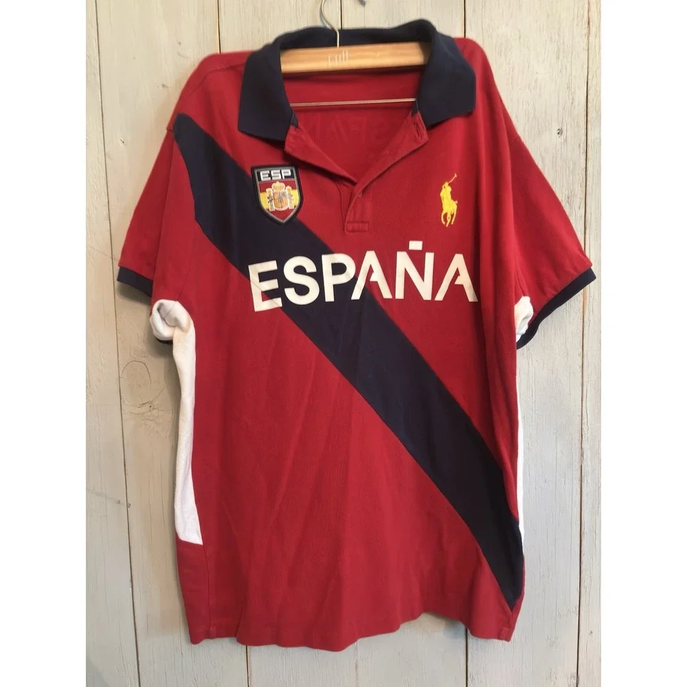 Polo Ralph Lauren España Polo Shirt Mens Big Pony Custom Fit Rugby Sz XL